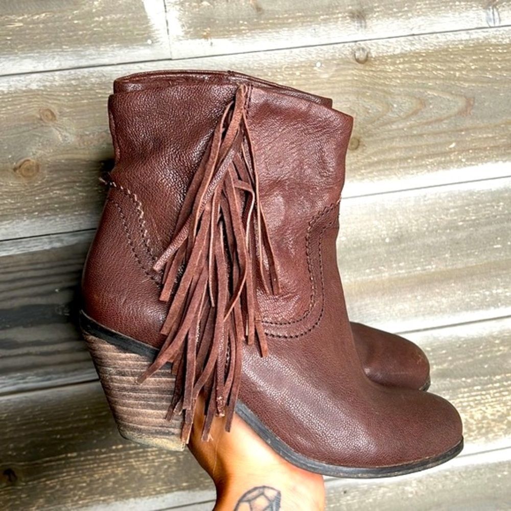 Anthropologie Sam Edelman Western fringe Boot